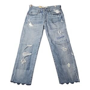 Levi's 1966 Special Edition 501 Jeans 30x24.5 Light Blue Distressed Boho Y2K